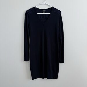 Club Monaco Navy Dress Wool Silk Career Wear Business Classic Minimalist Small